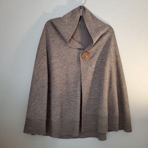 KATIE TODD Gray Sweater Cape, One Size